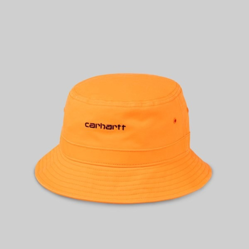 《現貨》全新正品 20SS Carhartt WIP Script Bucket Hat 螢光橘休閒漁夫帽 刺繡Logo