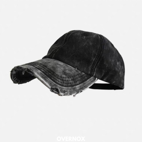 【OVERNOX】黑色破壞水洗老帽 獨家紮染混色