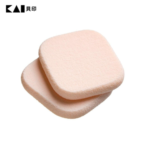 日本貝印 KAI - 白金光觸媒 粉撲 (方型-2入組) / 化妝海綿 KQ-3101