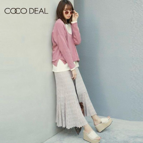 正品全新 Cocodeal 全蕾絲織紋魚尾裙 薰衣草2號
