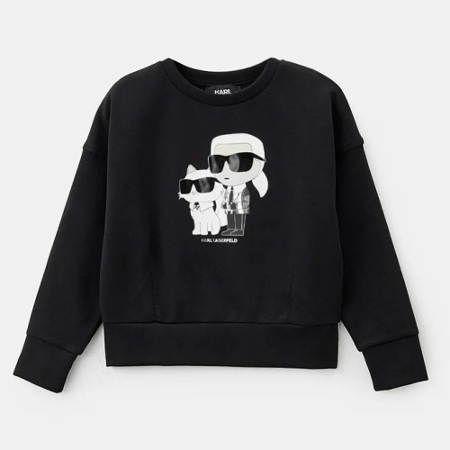 ✴Sparkle歐美精品✴ Karl Lagerfeld 側身老佛爺卡爾貓咪大學Ｔ 衛衣 青年版 現貨真品