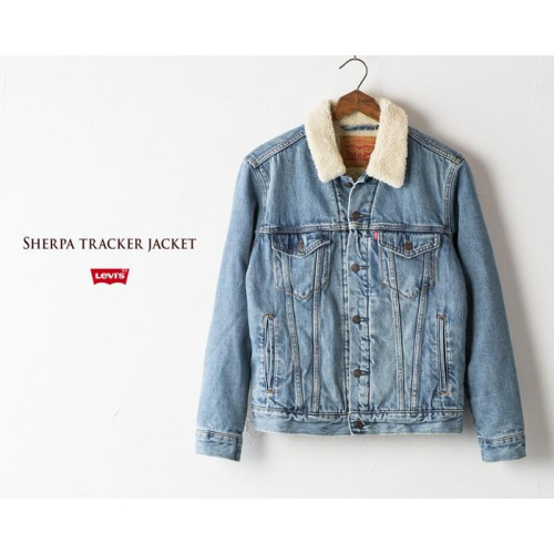 優惠S-XXL羊絨裡毛領鋪棉袖美國 日本LEVI S Sherpa Trucker Jacket 水洗藍牛仔外套保暖夾克