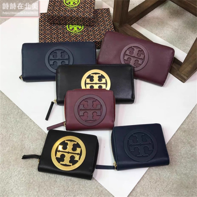 詩詩精品 Tory Burch 皮夾 鈔票夾 金屬大LOGO手拿包 拉鏈卡夾 TB長夾 信用卡包 手拿包 短夾 零錢包