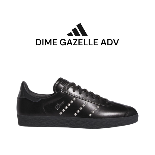 ?adidas X DIME GAZELLE ADV聯名款休閒鞋 黑色｜黑色底｜皮革｜鉚釘｜平底鞋｜德訓鞋 男女通用