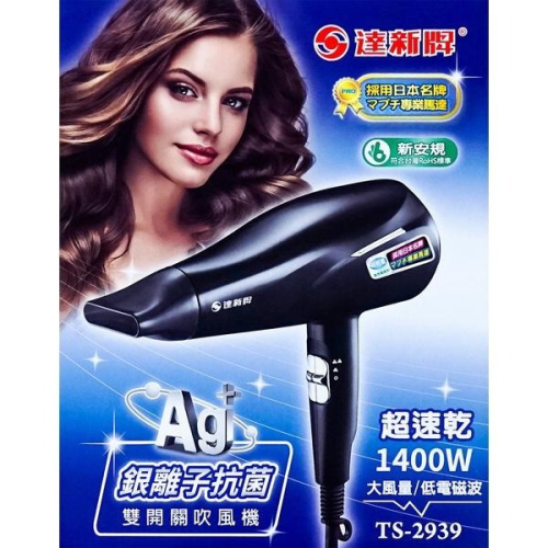 【現貨】達新牌銀離子抗菌雙開關吹風機 TS-2939