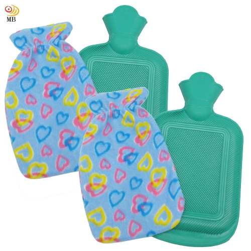 含稅特價超值2入時尚花紋小號冰熱兩用保暖水袋熱水袋送絨布套(00252)