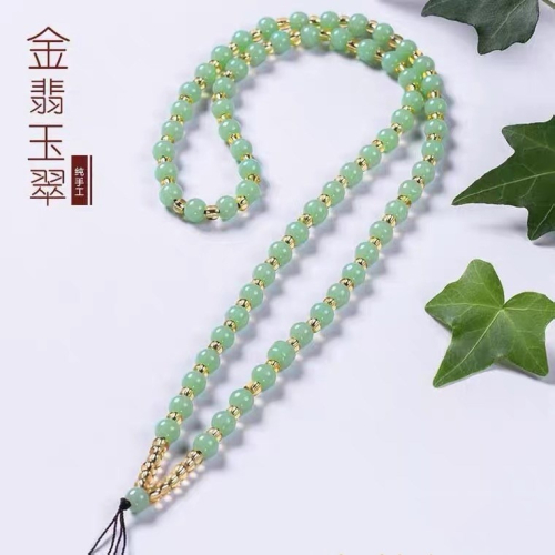 翡翠玉項鏈吊墜掛繩玉珠子項鏈繩男女玉毛衣鏈玉掛繩散珠