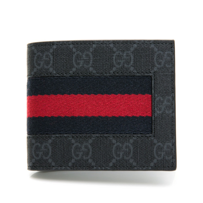 【GUCCI 古馳】 GUCCI 老花織帶對開短夾 __DVSHOP 保證正貨 台灣現貨不用等
