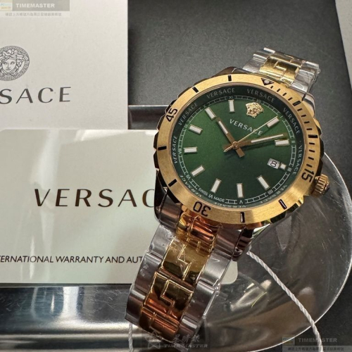 VERSACE手錶,編號VS11831,42mm金色錶殼,金銀相間錶帶款