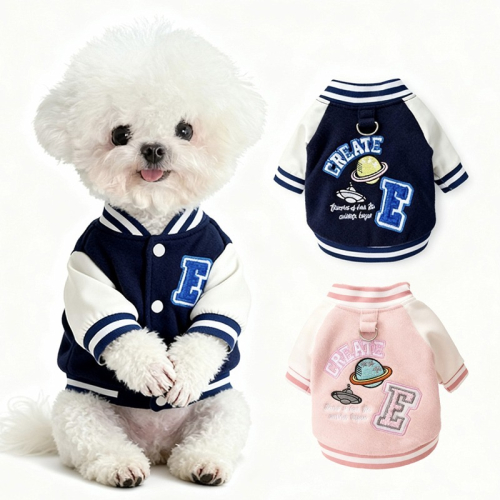 【汪喵森活】 CREATE1 拼接袖 棒球外套 狗衣服 寵物衣服 秋冬服飾 小型犬 雪納瑞 比熊 貴賓 貓咪 西高地