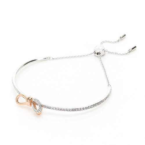 【SWAROVSKI施華洛世奇】Lifelong Bow 蝴蝶結手鐲 (白色, 多種金屬潤飾) __DVSHOP 保證