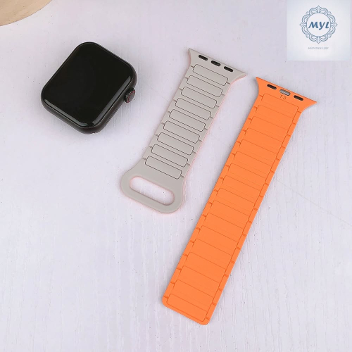 MYL【蘋果手錶帶星光矽膠】超強柔韌感三株磁吸力 適用Apple Watch錶帶S10 9 8 7 SE 42m 46m