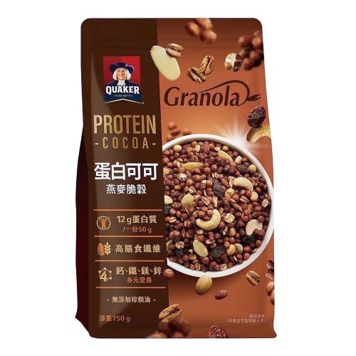?現貨特價！QUAKER 桂格蛋白可可燕麥脆穀 750公克-吉兒好市多COSTCO代購