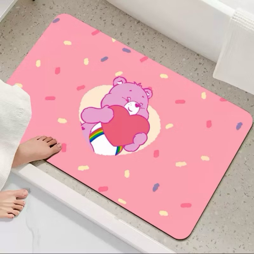 ?現貨?carebears彩虹熊防滑地墊 硅藻泥吸水地墊 可愛地墊
