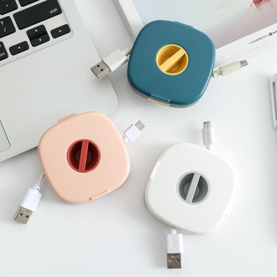 捲線盒 充電線收納盒 捲線盒 數據線 理線器 捲線盒 捲線收納盒 收線器 充電線 耳機線 收納 萬線歸 小米精選