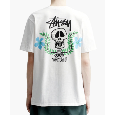 STUSSY SKULL CREST TEE 骷魯 花圈 短袖 男女 情侶款