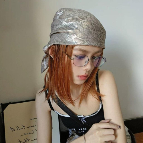 ??????｜（有實拍）蟒紋嘻哈街頭Y2K辣妹包頭頭巾百搭方巾時尚網紅裹胸多用