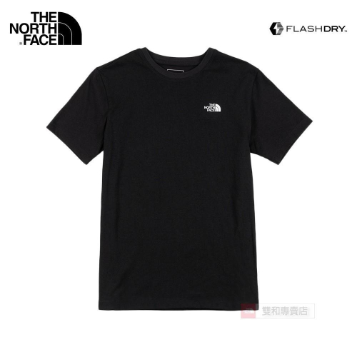-滿3000免運-[雙和專賣店] THE NORTH FACE 女 混紡短袖LOGO圓領T恤/7QUK/黑