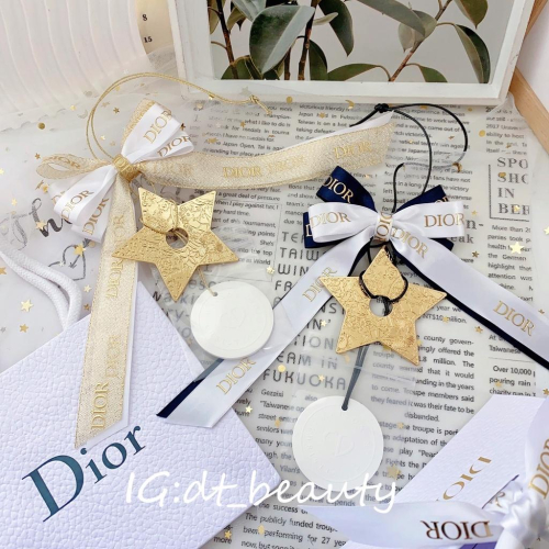 限量 現貨 Dior 迪奧 櫃姐手工製作 星星 車掛 裝飾品 禮物 配件 飾品 擴香片 香膏 吊飾 香片 香掛 鑰匙圈