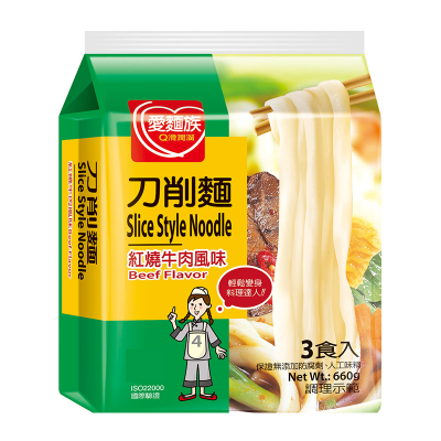 【康達盛通】愛麵族紅燒牛肉刀削麵 220g*3