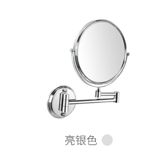免打孔免釘浴室梳妝鏡 360度可旋轉化妝鏡 化妝鏡不銹鋼雙面鏡放大可折疊推拉伸縮 梳妝鏡 公主鏡化妝鏡子化妝鏡檯燈收納