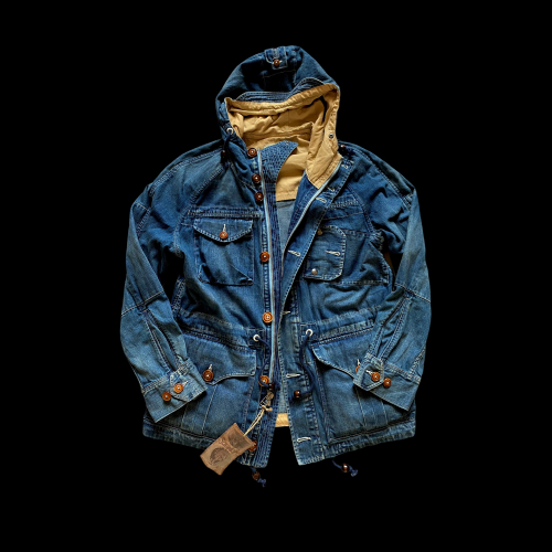 定番限定 23SS SCRIBBLER INDIGO 11oz純棉丹寧 犛牛骨鈕扣 TALON拉鍊 牛仔登山夾克