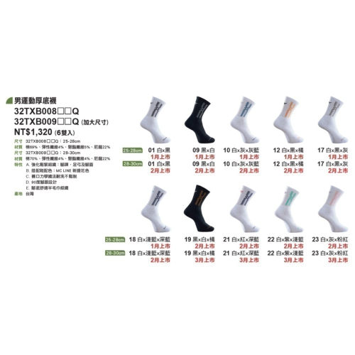 ?乒冠體育? Mizuno男運動厚底襪 32TXB008(25-28cm) 32TXB009(28-30cm)
