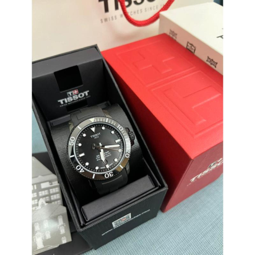 Tissot seastar 1000 黑面機械款 矽膠錶帶 現貨一隻 當天出貨?