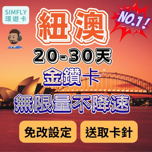 ?【24H寄出】紐西蘭澳洲 20~30天 南島 北島 布里斯本 紐西蘭 澳洲 雪梨 奧克蘭 澳大利亞 不限流量吃到飽