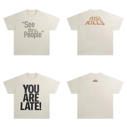 標語 YOU ARE LATE! SEE THRU PEOPLE 潮流 上衣 T-SHIRT 短袖 TEE