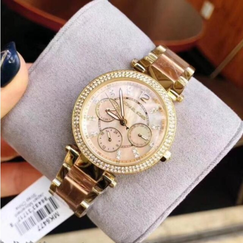 Michael kors手錶 新款MK手錶 女錶 Mini Parker貝母面三眼計時手錶 MK6477 直徑33mm