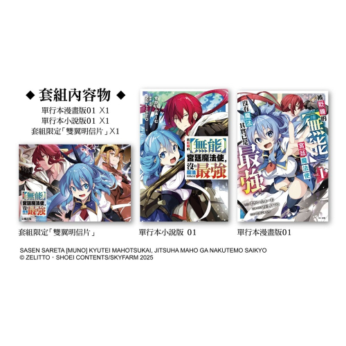 被貶職的【無能】宮廷魔法使，沒有魔法其實已是最強 1【漫畫小說最強套組】│贈書套│すかいふぁーむ│尖端│BJ4動漫