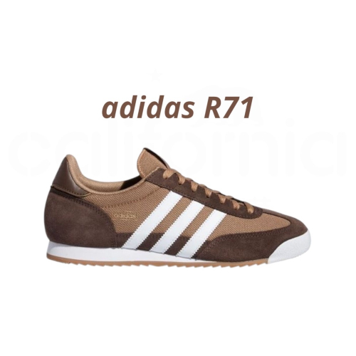 ?adidas R71 休閒鞋 IH1323 棕白色｜棕色｜咖啡色｜白色｜皮革｜麂皮｜網布｜平底鞋｜男女通用款鞋