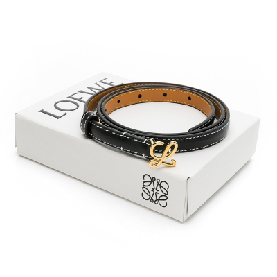 【LOEWE 羅威】 LOEWE L logo細皮帶 (黑-90) __DVSHOP 保證正貨 台灣現貨不用等