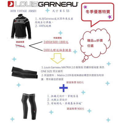 【精選特賣】㊝LOUIS GARNEAU 30TH VINTAGE JERSEY 男款30週年紀念款長袖外套 ö優惠任選