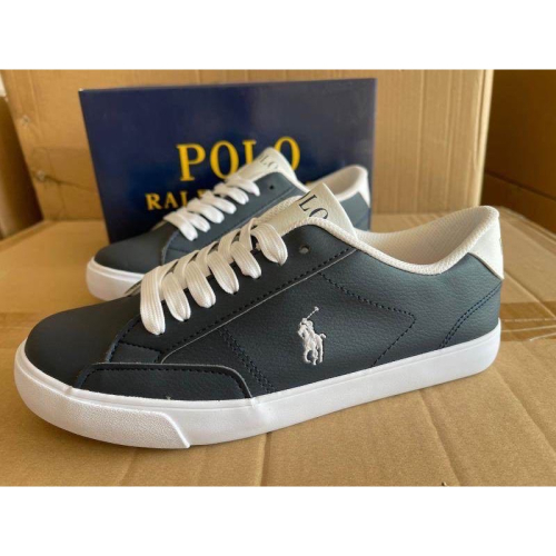 美國??RL polo 布鞋 休閒鞋 方便鞋 英倫學院防撞 文藝系帶低幫圓頭板鞋顯瘦海藍PU皮透氣 35-39尺寸留言
