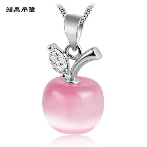 B199．蘋果項鍊 韓版銀飾吊飾 首飾配件飾品 女飾品 可碰水不生鏽 情人節情侶 送禮物 小貓百貨
