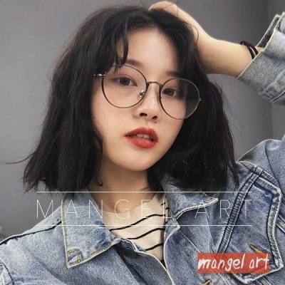 [mangel art] 金屬大框厚框網紅網美款副古著潮流行學院風圓框眼鏡造型眼鏡韓版日系氣質開學季
