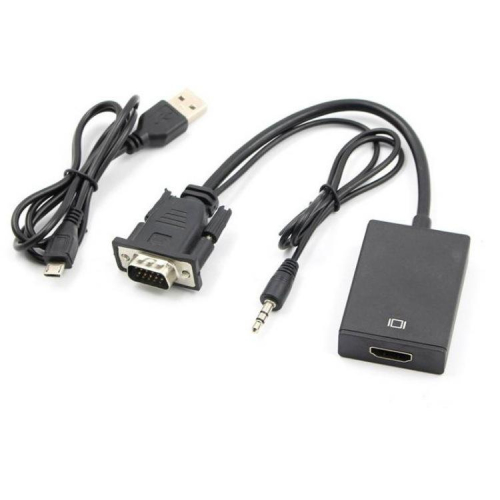 VGA轉HDMI轉換器 轉換線 有音源輸出支援1080P 電腦主機接VGA→屏幕HDMI 公司貨