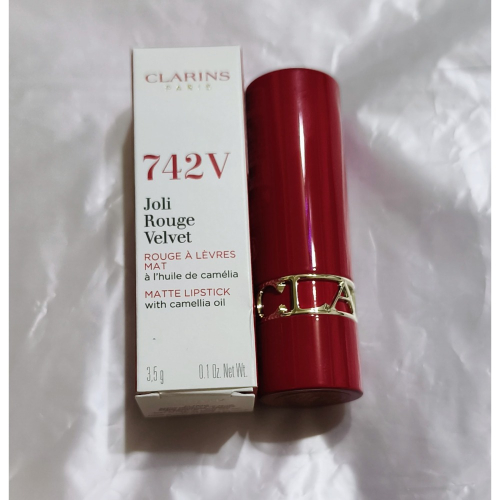 CLARINS克蘭詩 吻我時尚絲絨唇膏3.5g 色號742V效期2027.09