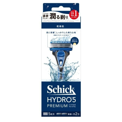 【Schick舒適牌】－附發票－水次元5 PREMIUM 尊爵 刮鬍刀 刀把1入+刀片2入