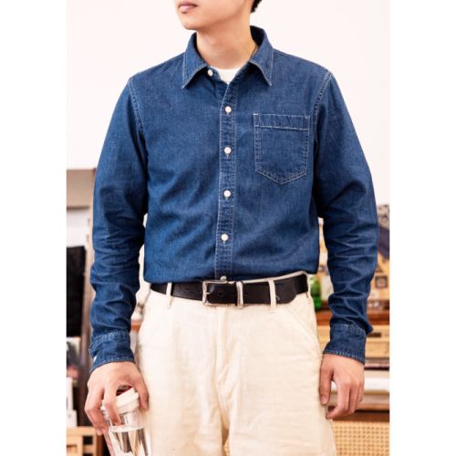 2024 60S Denim shirt 牛仔襯衫 8.5oz 酵素洗水 樹脂扣 IVY STYLE