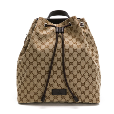 【GUCCI 古馳】 GUCCI 老花束口水桶 後背包 (咖) __DVSHOP 保證正貨 台灣現貨不用等