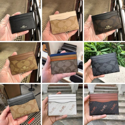 台灣美媽代購 COACH 蔻馳 卡夾 經典logo防刮皮卡夾 證件夾 零錢袋 卡包 素面 匙环卡包 零钱包 信用卡夾