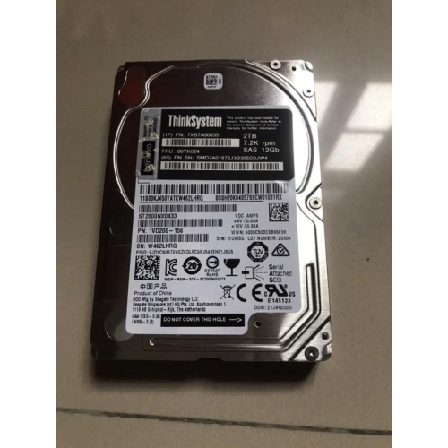 岡山可面交全新 聯想伺服器2.5吋硬碟。thinksystem SAS 2TB 12Gb 硬碟ST2000NX0433