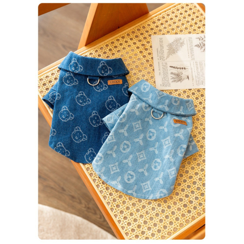 【汪喵森活】 Lucky 時尚 寵物外套 牛仔外套 狗衣服 寵物衣服 秋冬服飾 小型犬 雪納瑞 比熊 貴賓 貓咪 博美