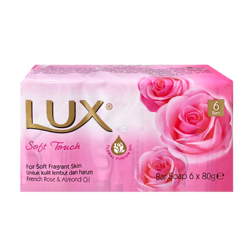 【LUX 麗仕】潤膚香皂六入組-水嫩柔膚/粉色(80g*6入組)【5441】