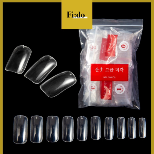 現貨供應｜美甲甲片 500入 美甲透明甲片 自然甲片 方形甲片 橢圓甲片 練習甲片 作品展示 甲片