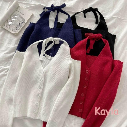 預購?免運? V領绑脖小性感一字領上衣 A1278 #Kayla.girl #少女愷拉