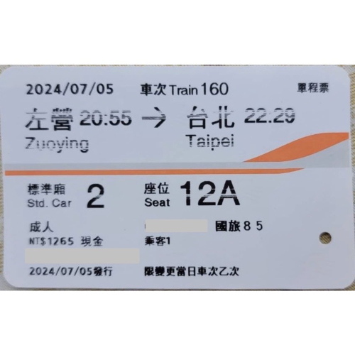 高鐵票根